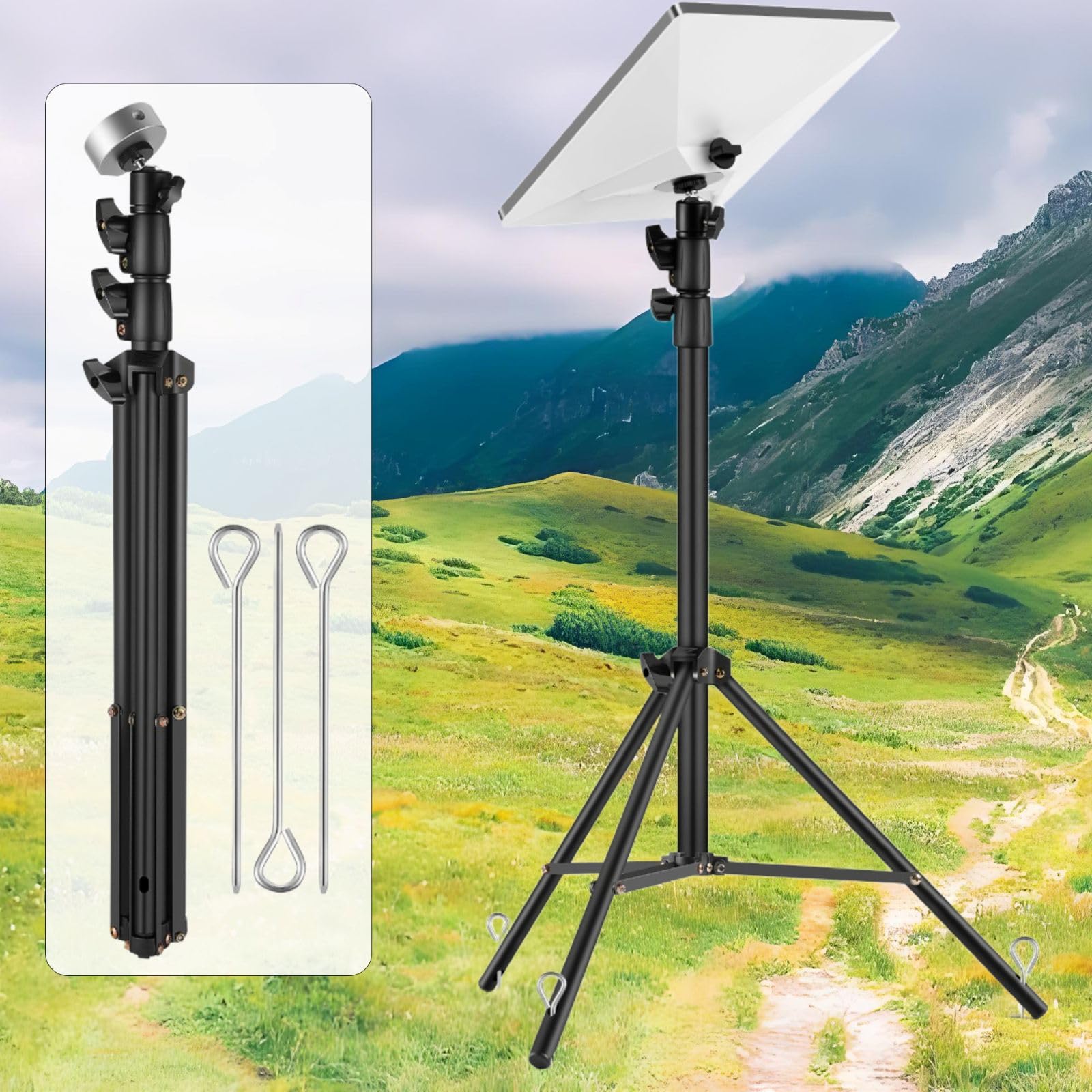 Starlink Mini Tripod - Starlink Mini Adapter Kit with 360° Adjustment Gimbal, Suitable for Courtyard, Field Work, Camping and RV Travel