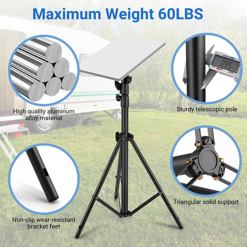 Starlink Mini Tripod - Starlink Mini Adapter Kit with 360° Adjustment Gimbal, Suitable for Courtyard, Field Work, Camping and RV Travel